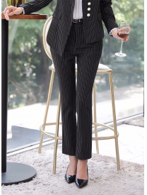 女式三?？蹢l紋西裝配套西褲 黑色